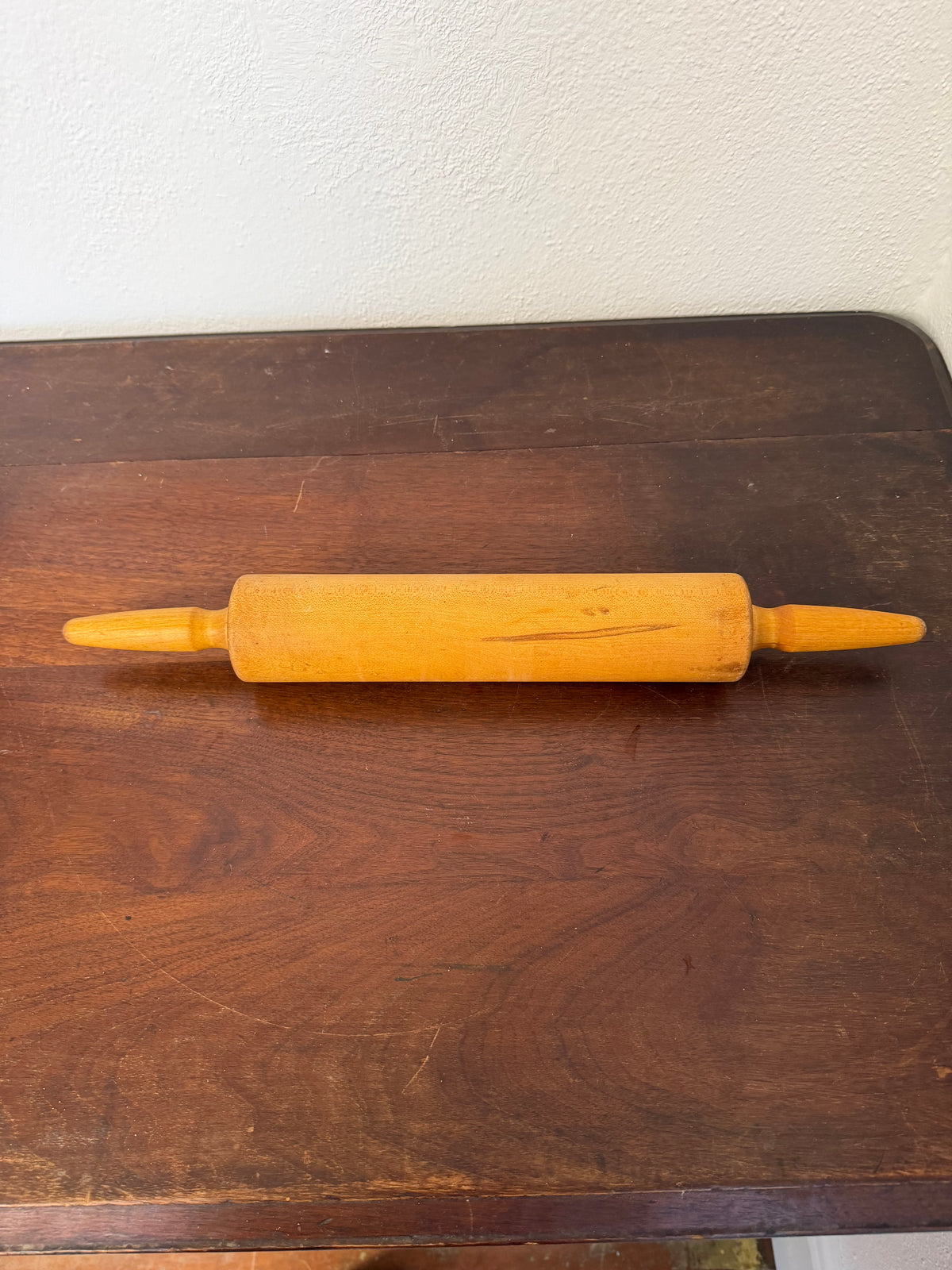 Vintage Wood Rolling Pin with Tapered Handle - Will Get Handles Painted