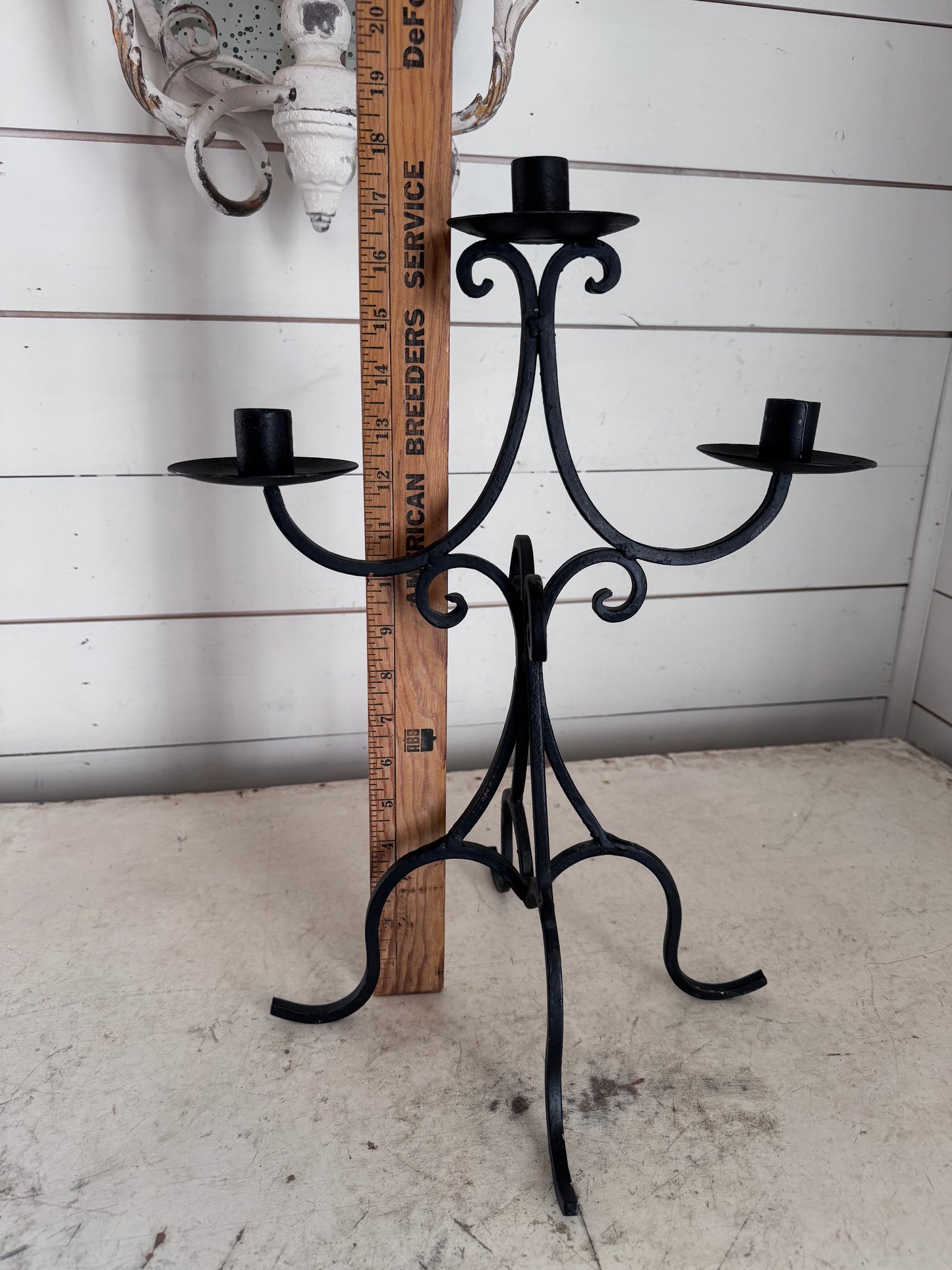 Mid Century Modern Wraught Iron Candelabra