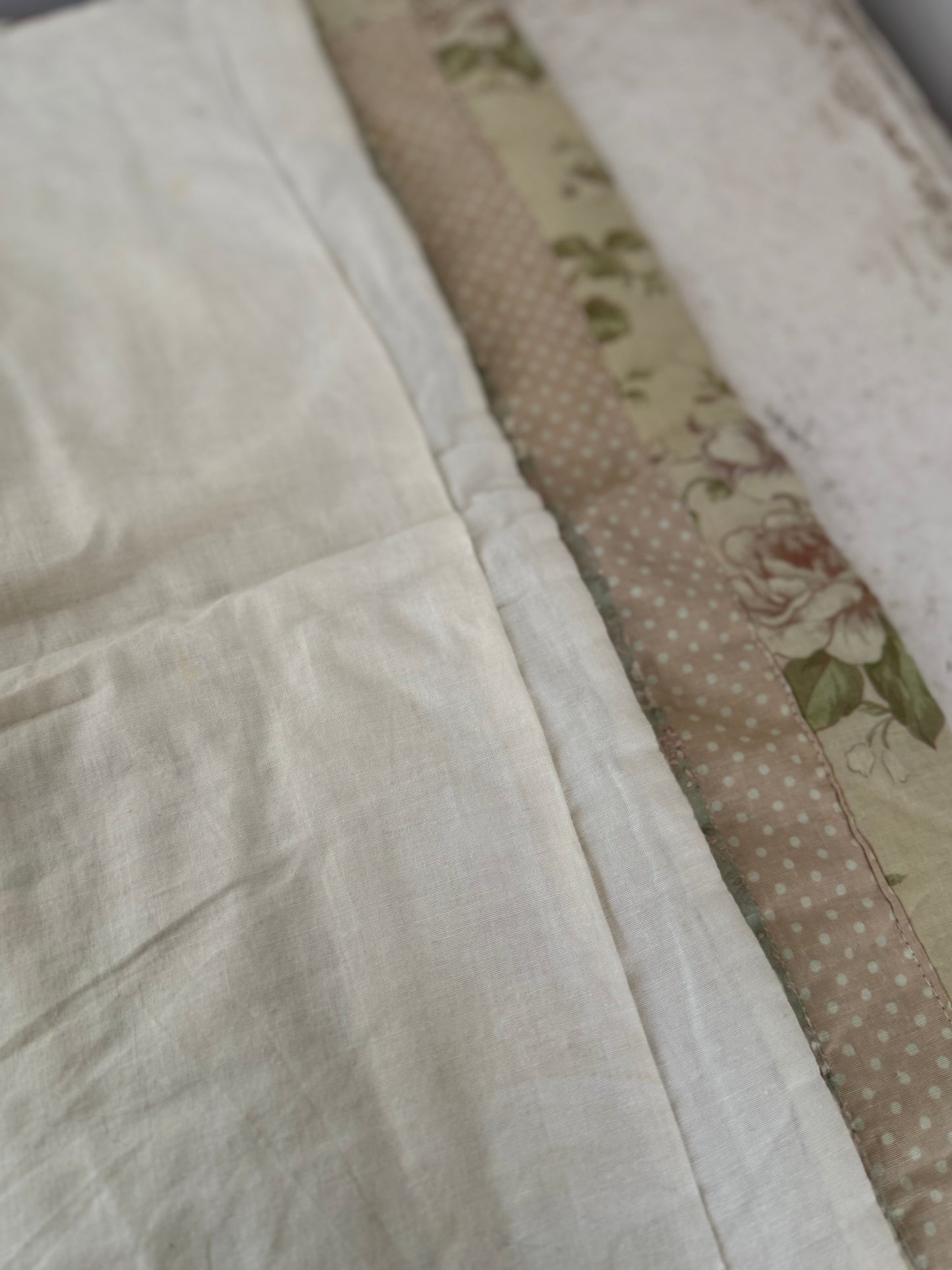 Floral Cream & Sage Standard Pillowsham