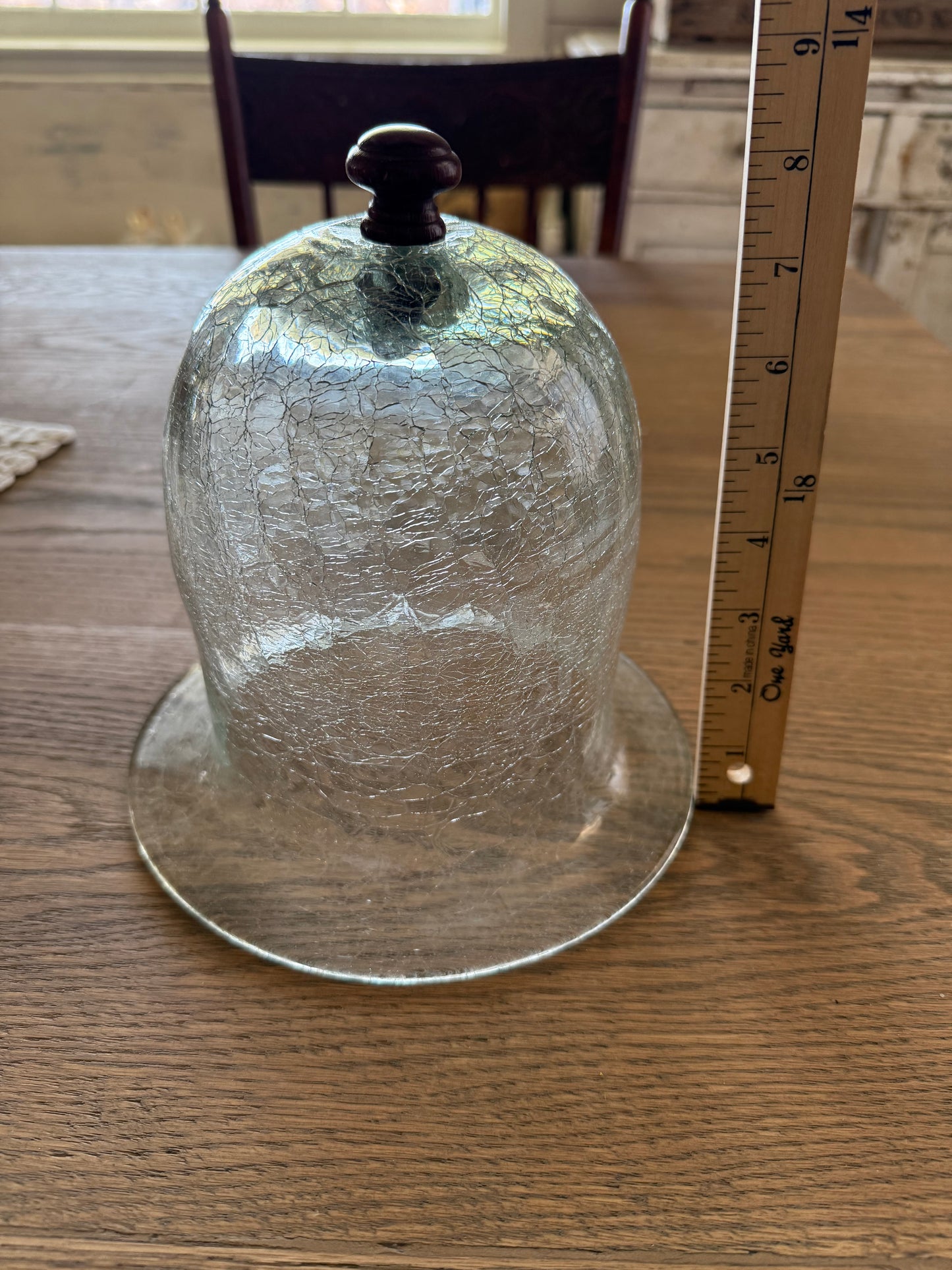 Crackle Glass Cloche with knob