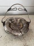 Vintage silver-plated serving basket AKA Brides Basket Will get handle repaired