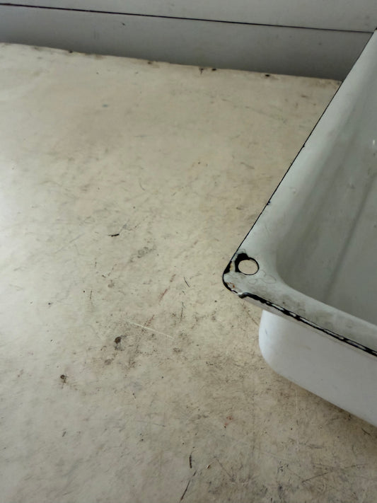 Vintage Large Enamelware White Refrigerator Drawer Box Bin Tray