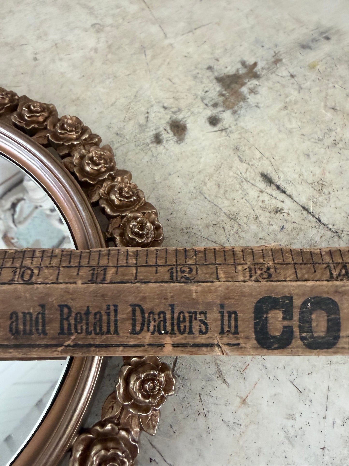 Vintage oval rose mirror