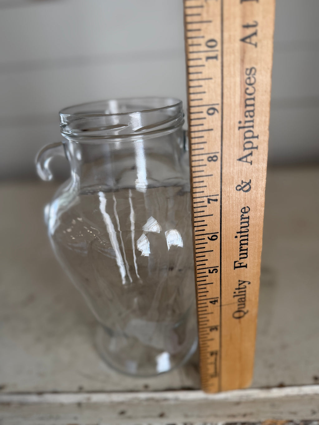 Clear glass vase with little handles