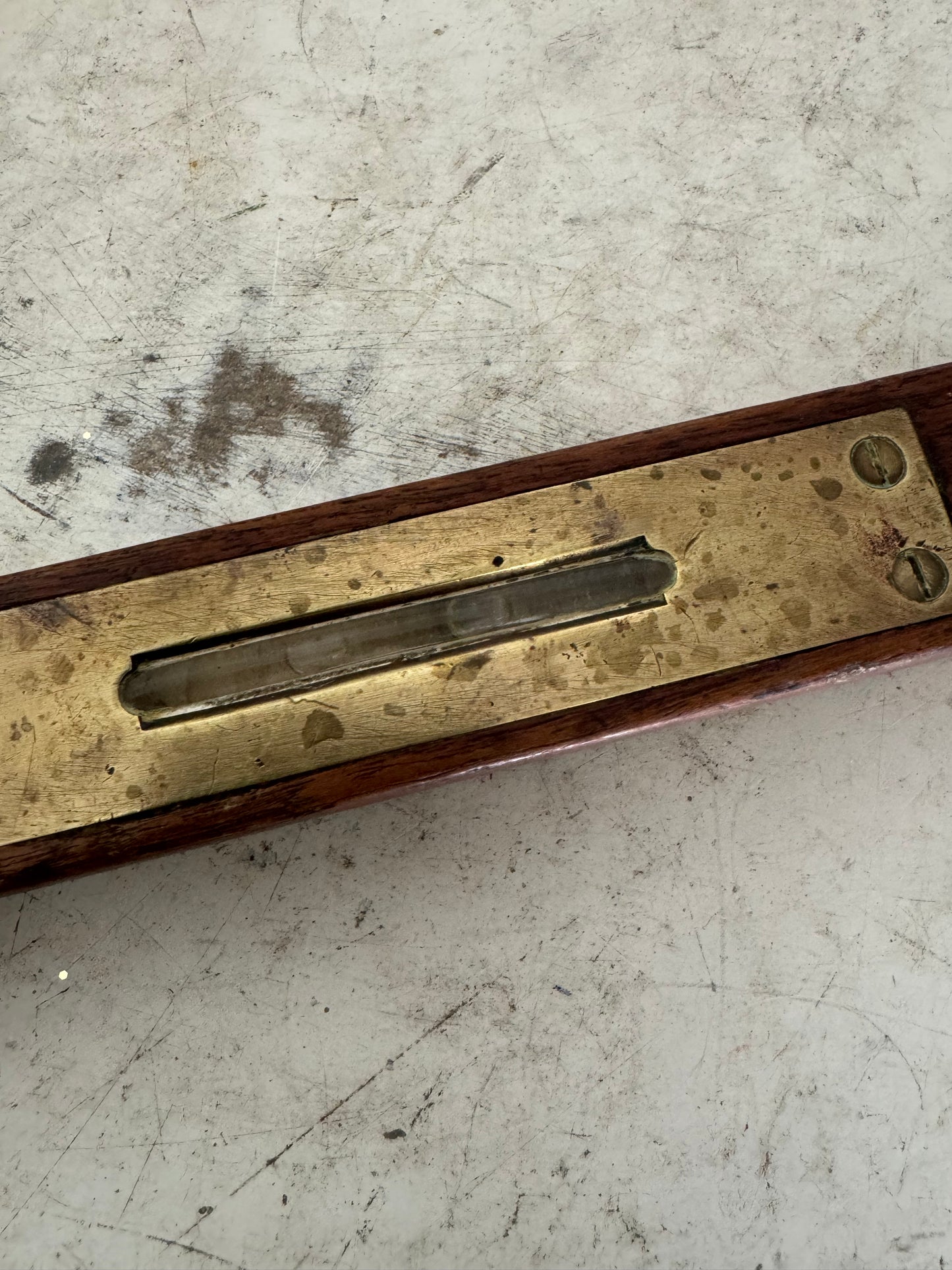 Antique English Spirit Level with Brass Feet