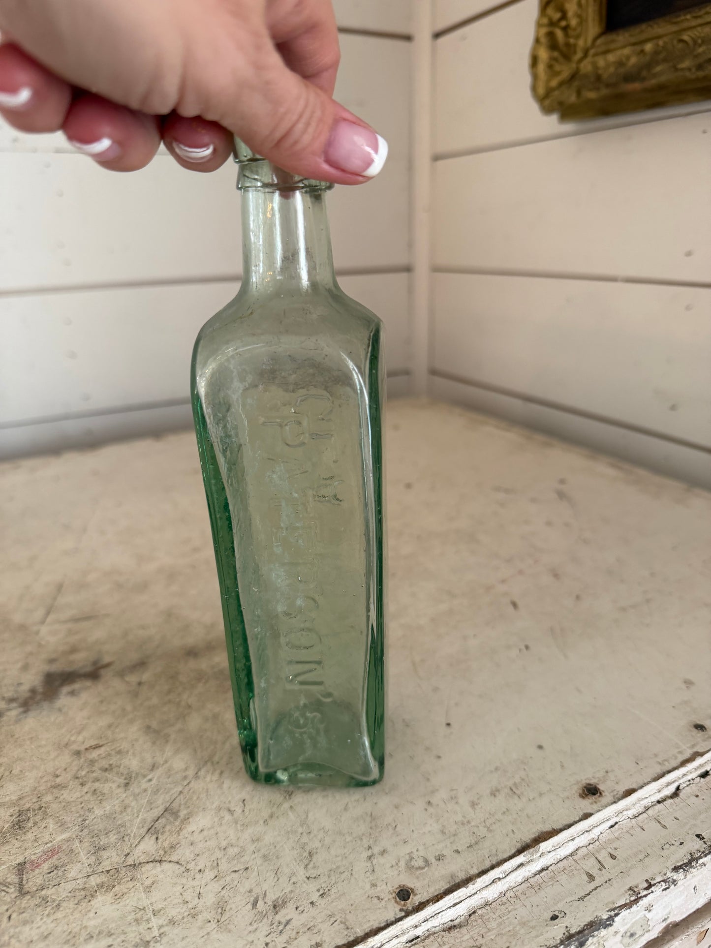 Pattersons Glassgow Camp Coffee Chicory Clear Glass Bottle Hand Blown 1880s