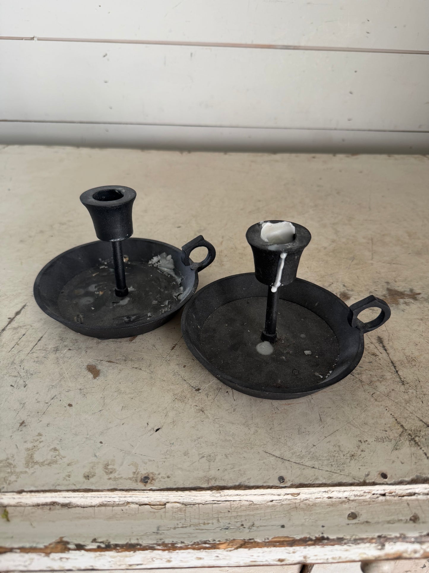 Set of taper candlesticks will get wax removed
