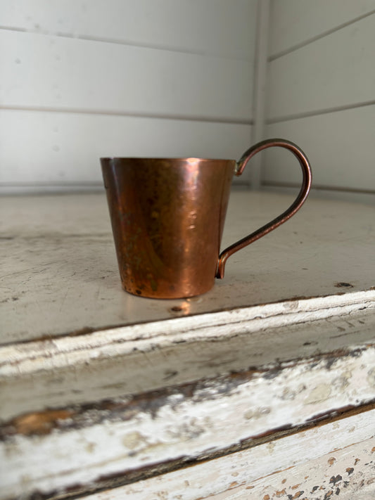 Copper Navy Rum Cup stamped HMS