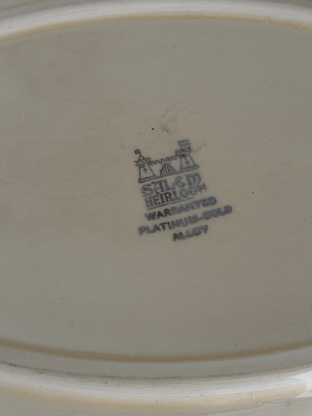 1940s Salem heirloom platter  - has a chip on the backside see picture