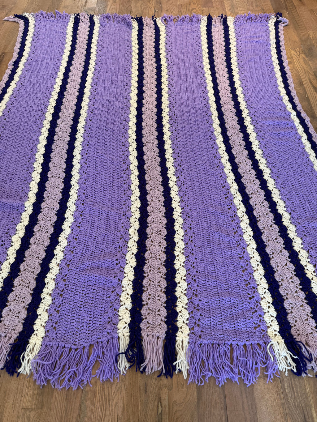 Vintage Twin Purple Coverlet Afghan