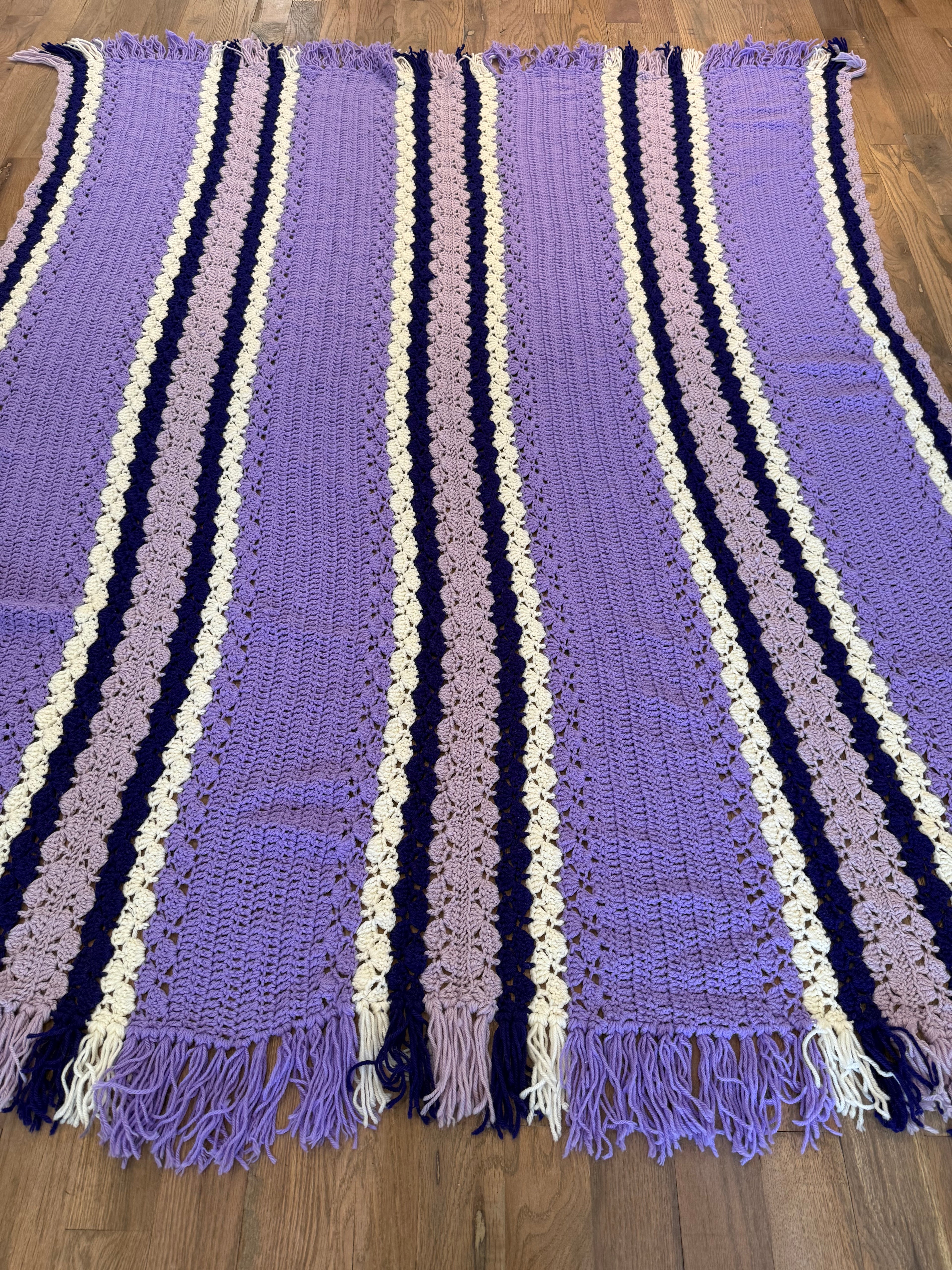 Vintage Twin Purple Coverlet Afghan