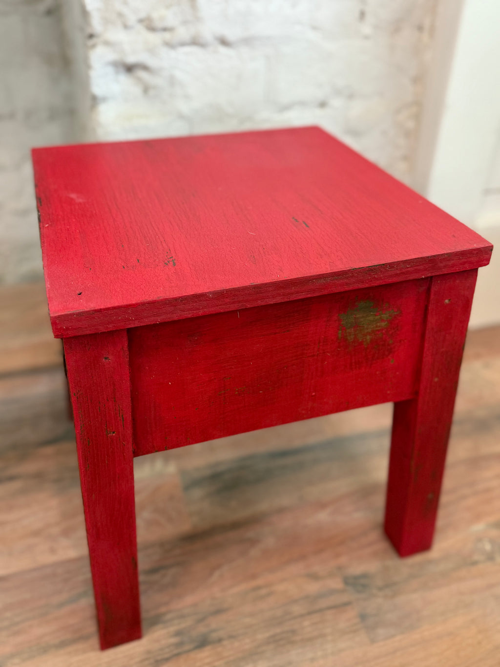 Handmade square wooden stools - sold individually 13.75x12x12”