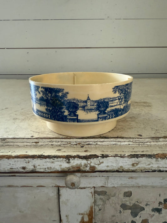 Blue and White Plastic Bowl