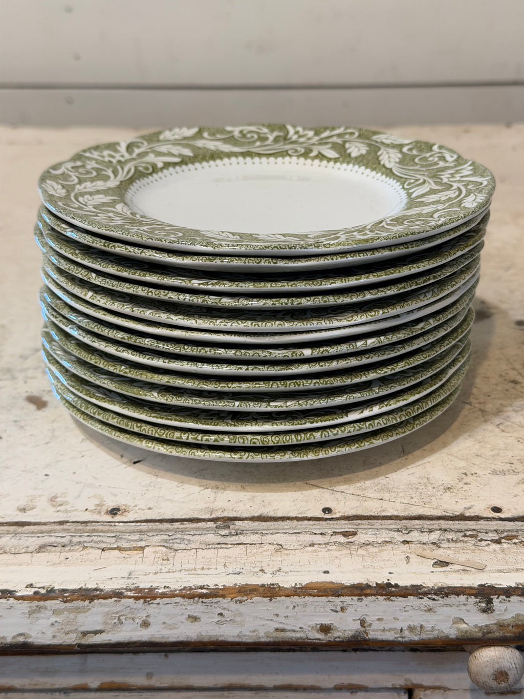Vintage Ironstone Dishes "Renaissance Green" pattern by J & G Meakin SOLD INDIVIDUALLY
