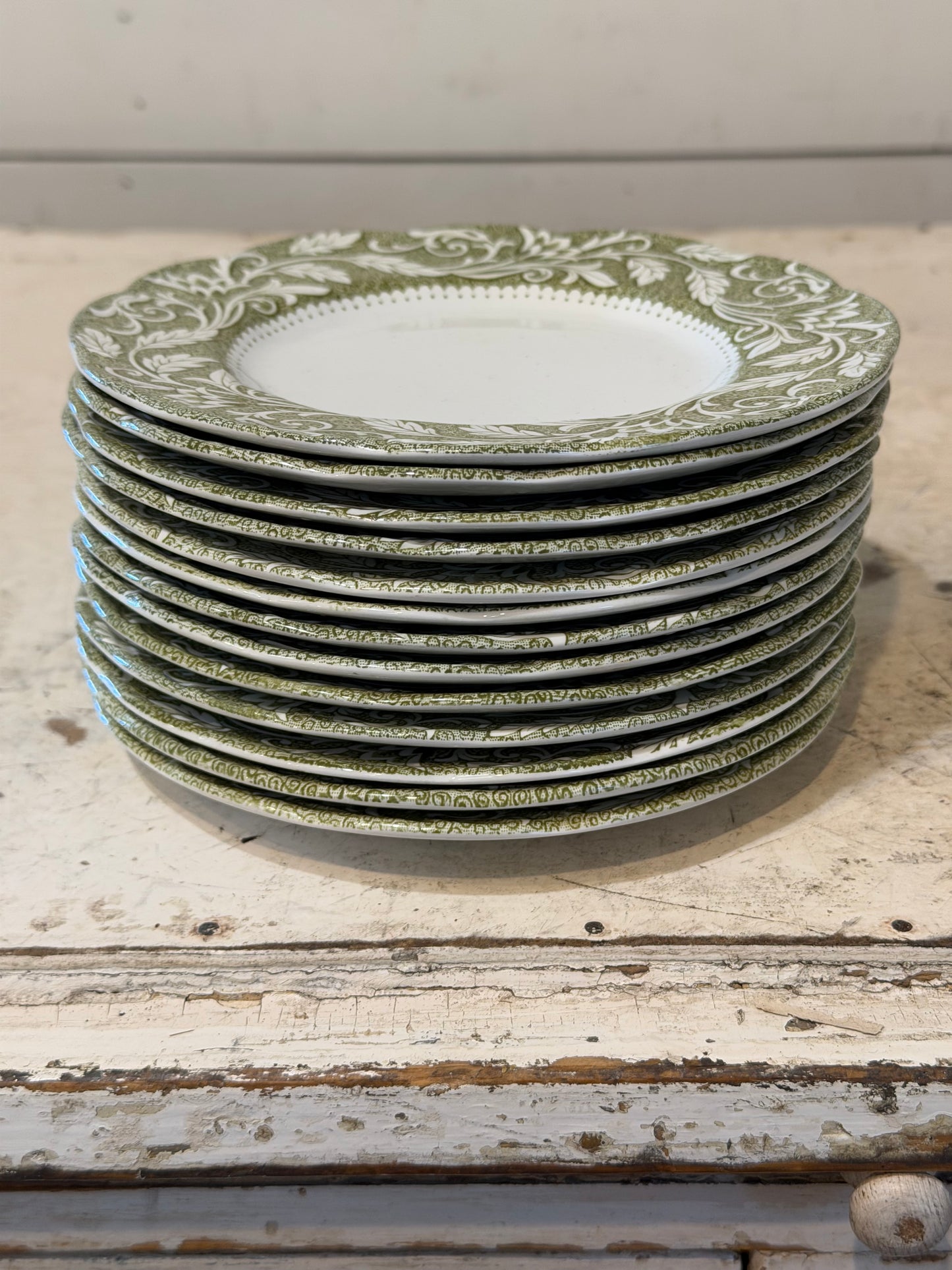 Vintage Ironstone Dishes "Renaissance Green" pattern by J & G Meakin SOLD INDIVIDUALLY