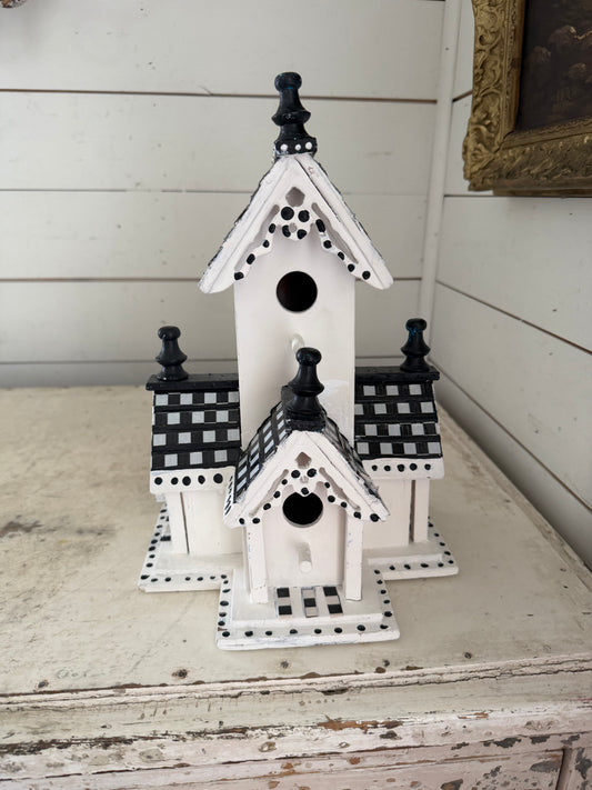 Black and white birdhouse will get makeover