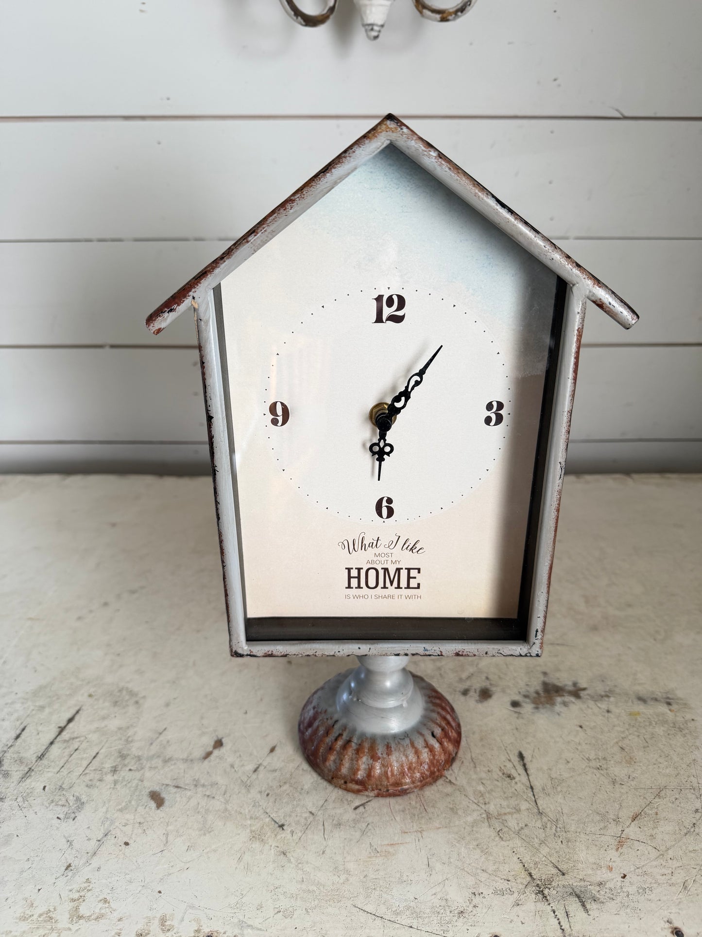 House Shaped Metal Clock - Will Get Makeover