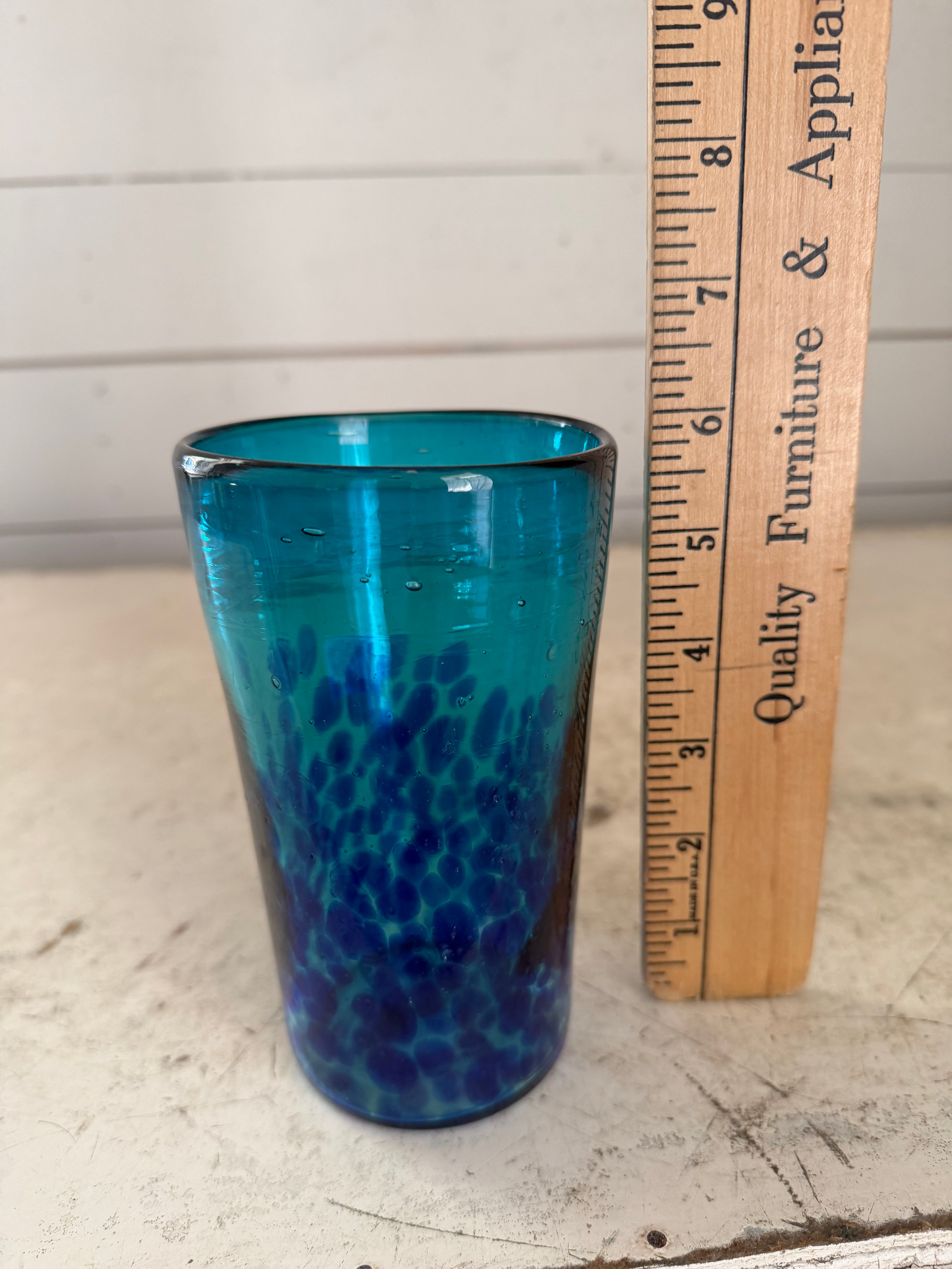 Hand Blown Blue Glass