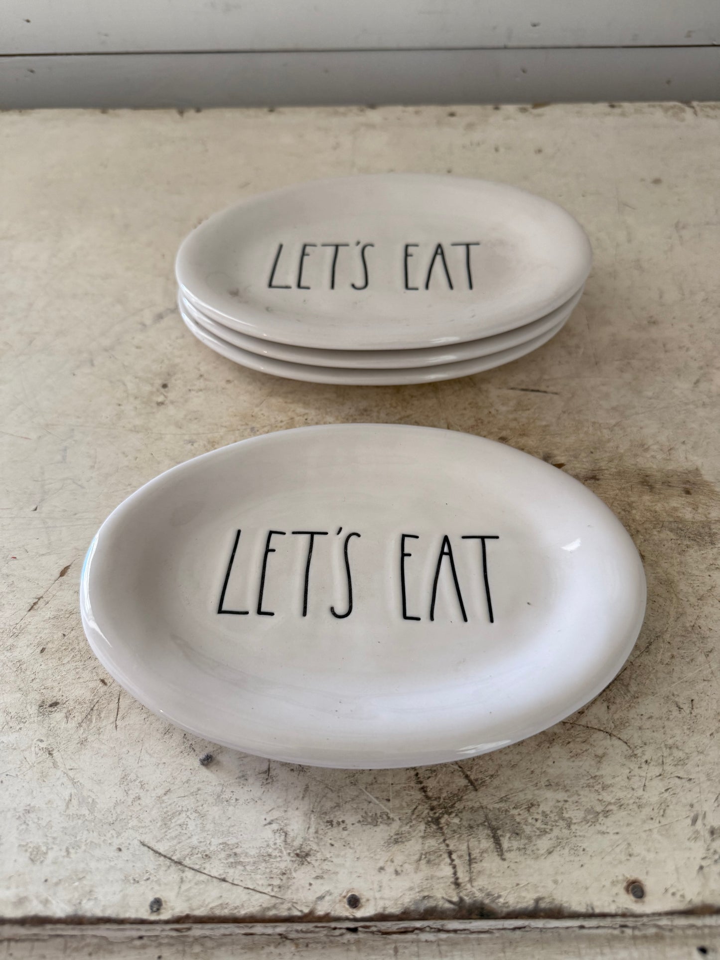 Rae Dunn “let’s eat” oval dessert plates sold individually