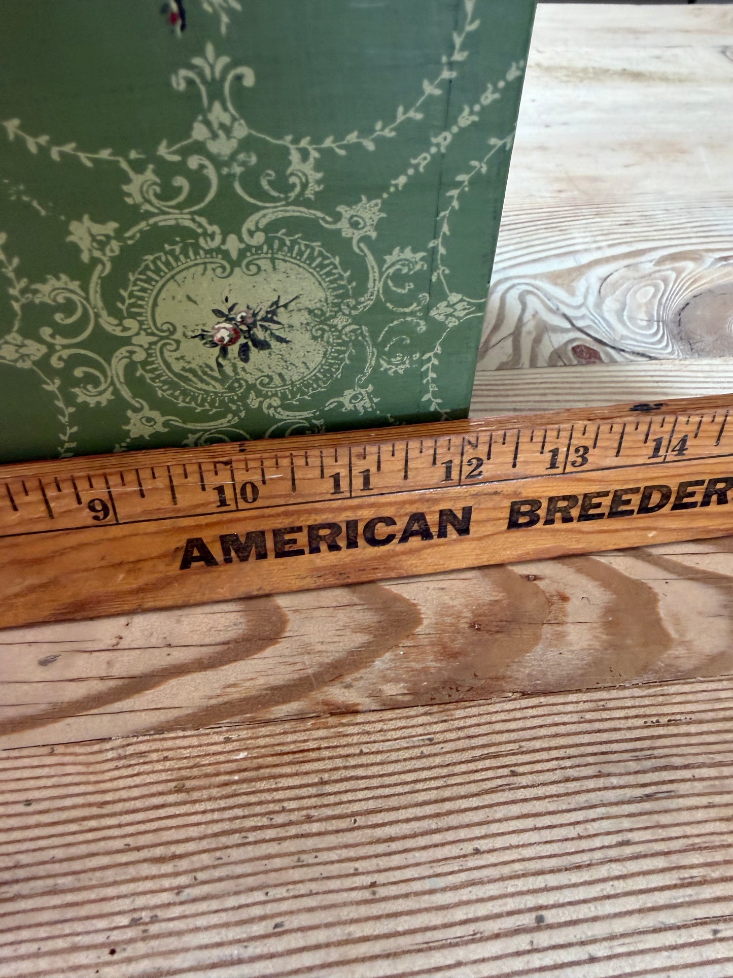 Floral Inlay Wood Box greenery not included