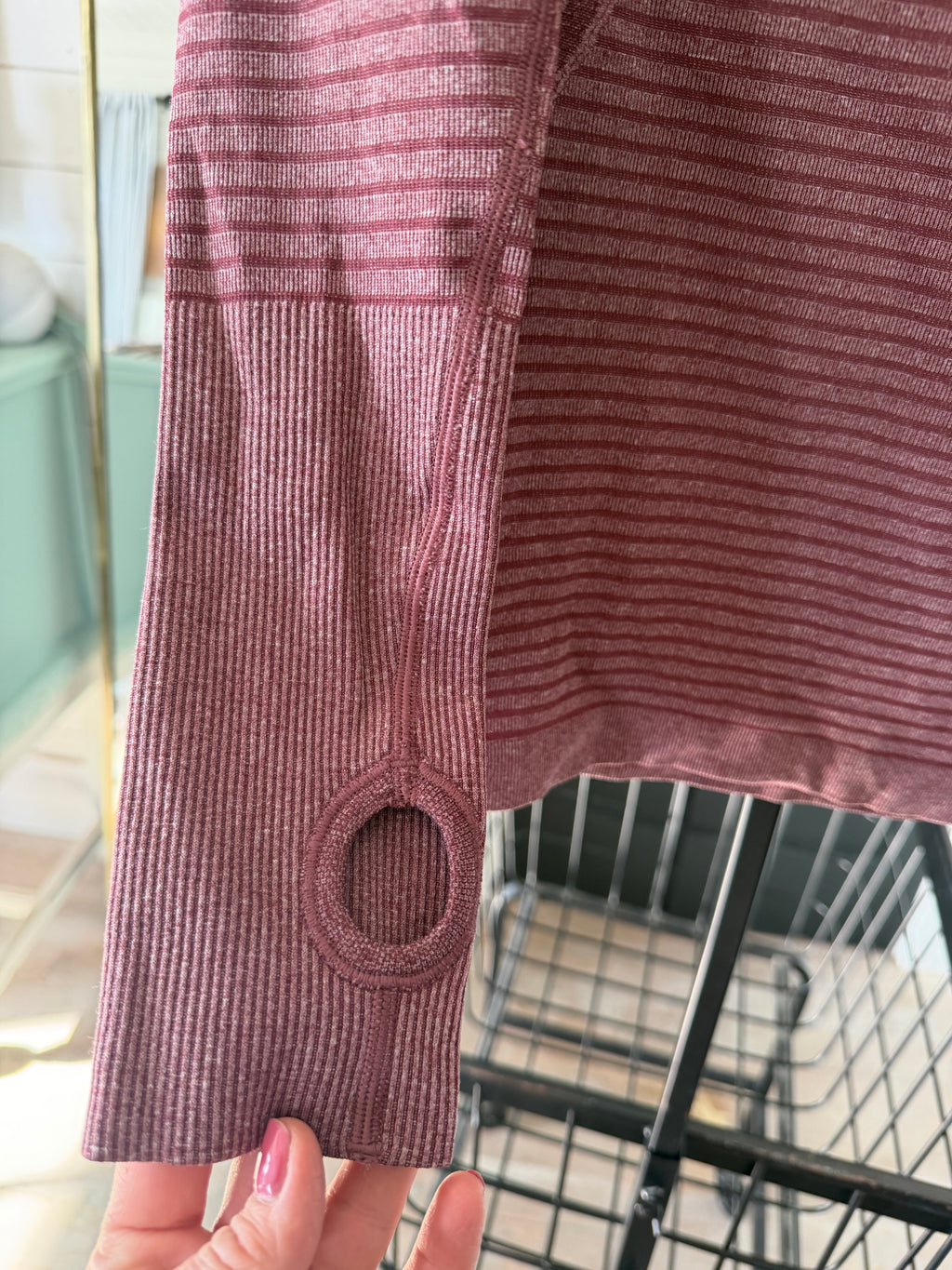 Lululemon Swiftly Tech Long Sleeve Crew Heathered Cranberry Sz 8