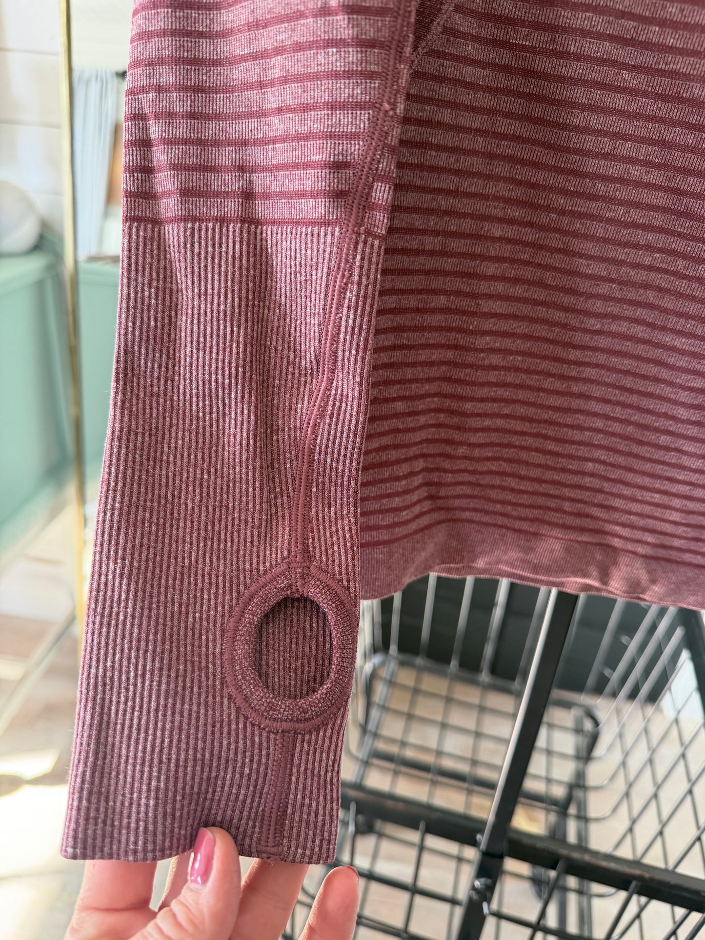 Lululemon Swiftly Tech Long Sleeve Crew Heathered Cranberry Sz 8