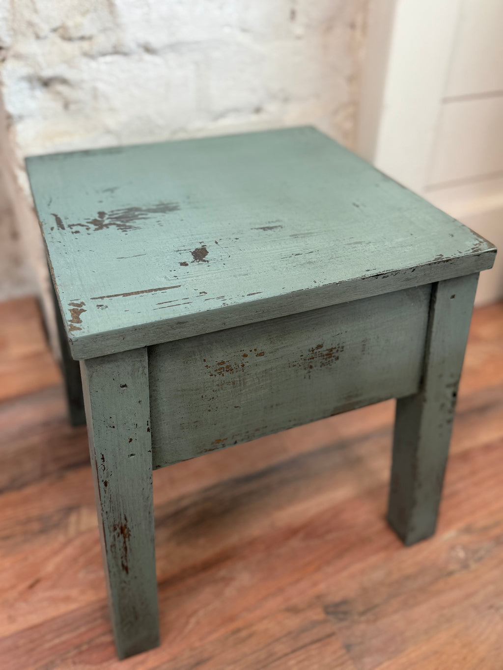Handmade square wooden stools - sold individually 13.75x12x12”