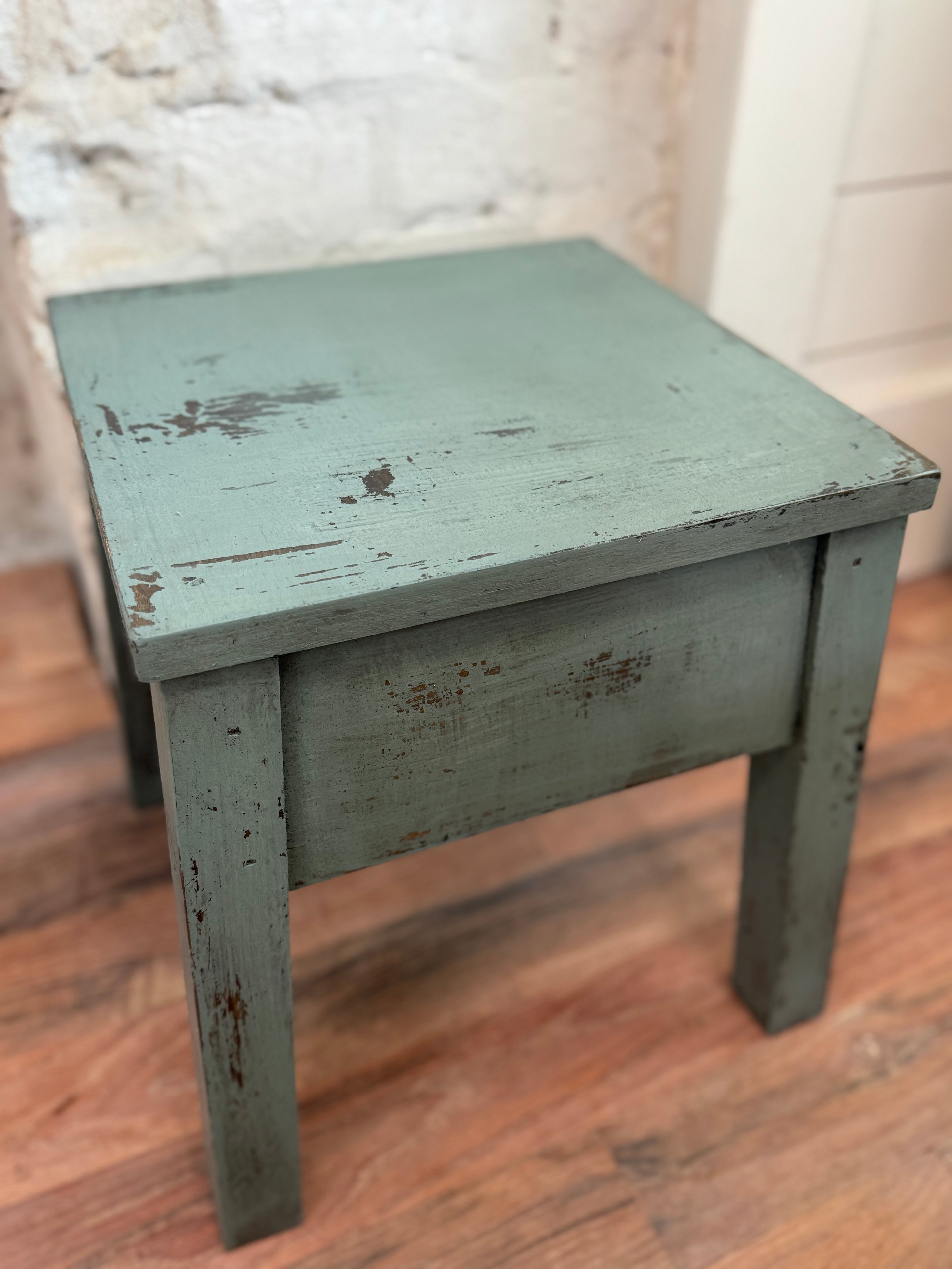 Handmade square wooden stools - sold individually 13.75x12x12”