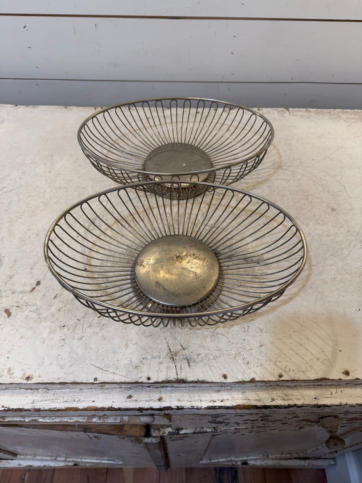 Vintage silver plate wire basket - sold individually