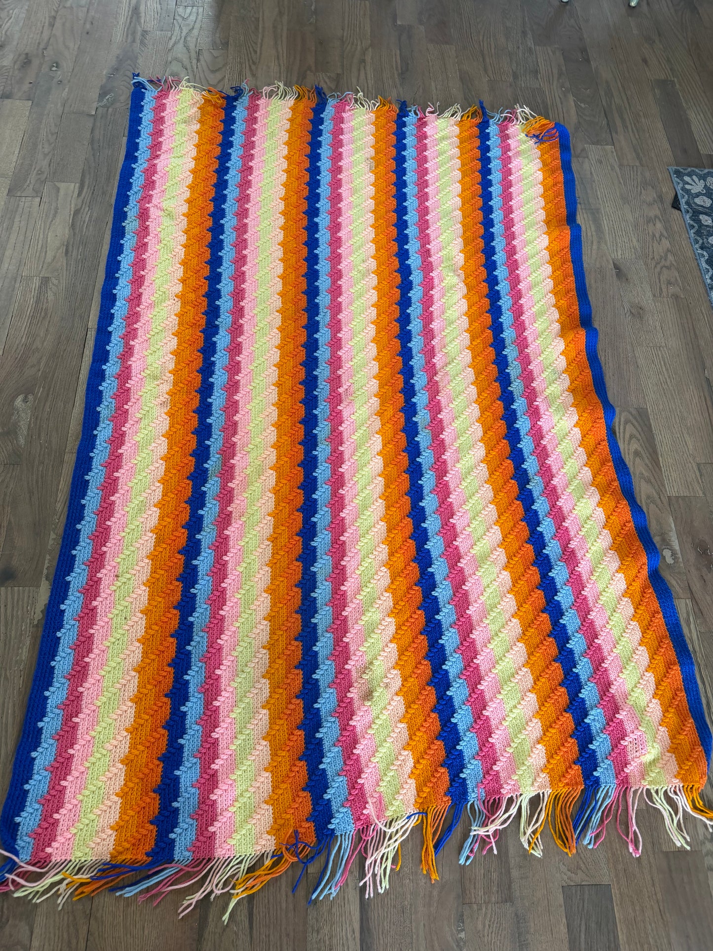 Multicolored striped Afghan