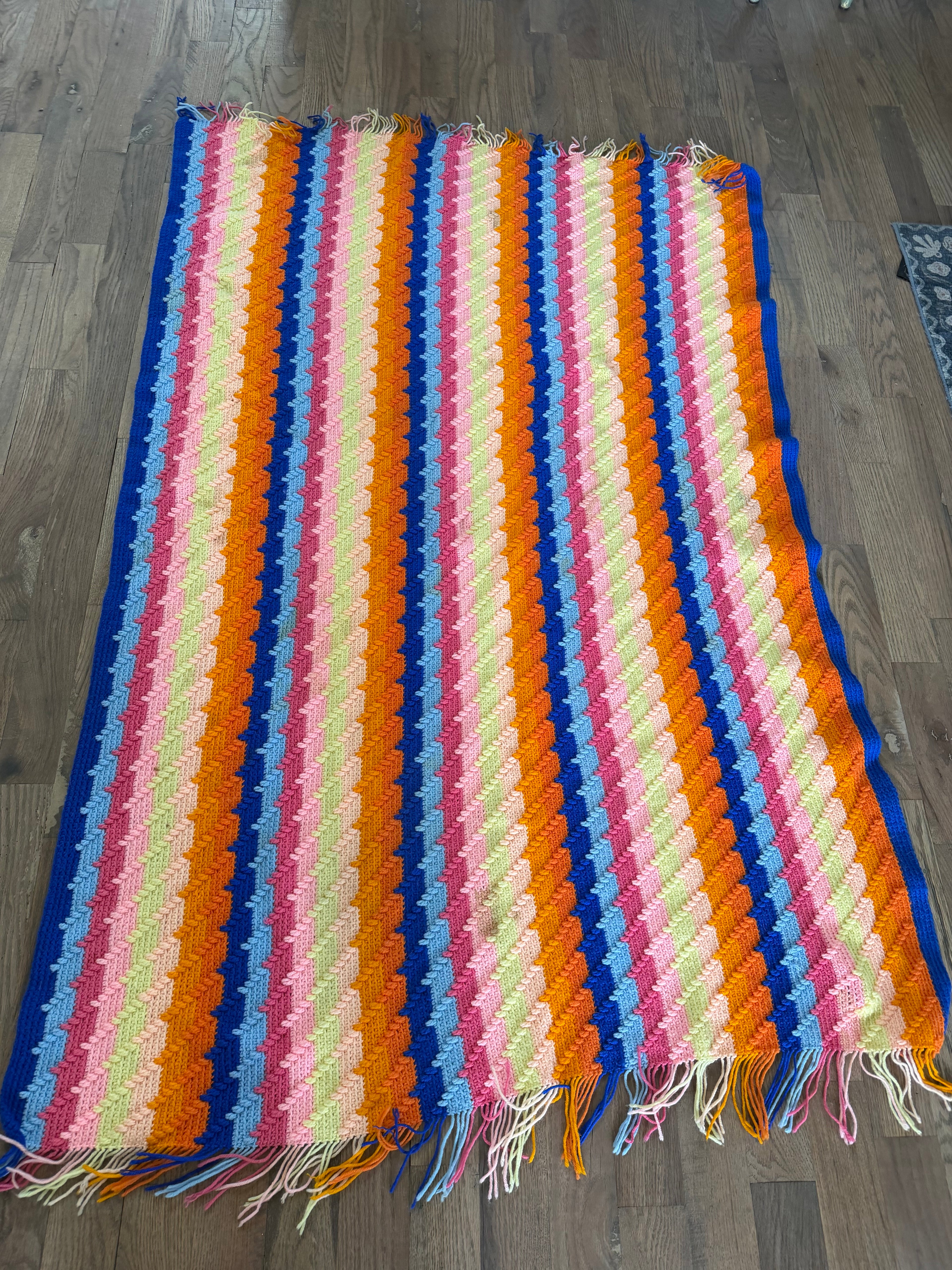 Multicolored striped Afghan