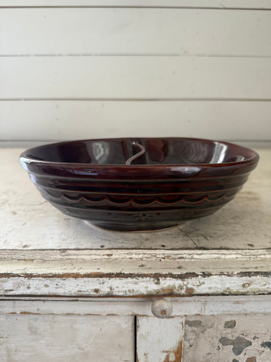 Vintage MARCREST Stoneware Daisy Dot Divided Serving Bowl Sectional Dish