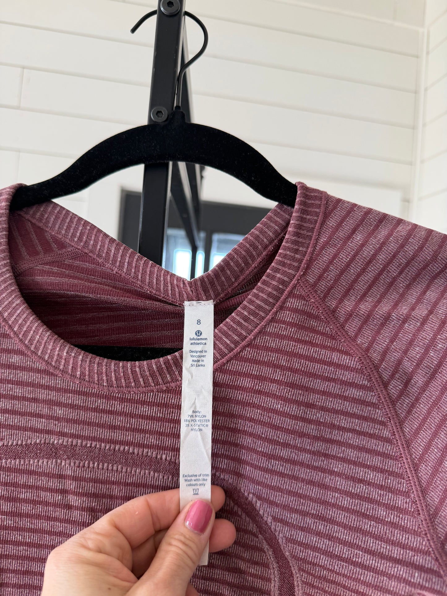 Lululemon Swiftly Tech Long Sleeve Crew Heathered Cranberry Sz 8