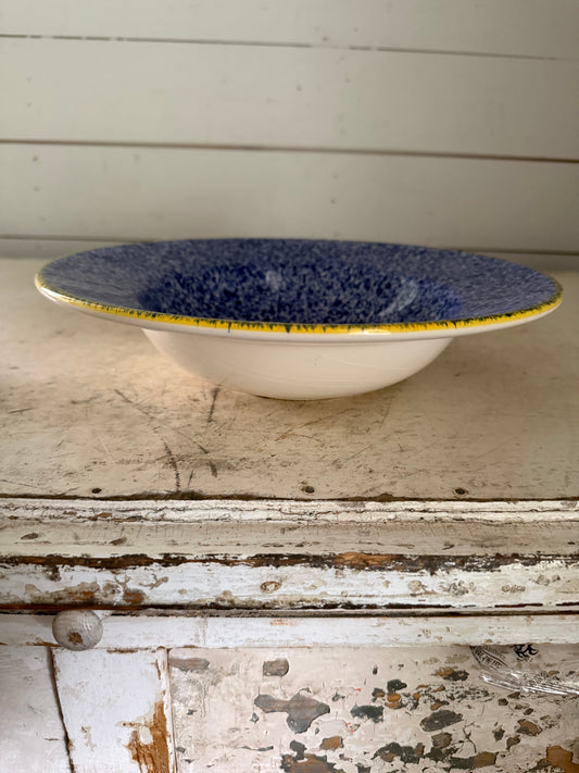 Large Blue Ceramic Bowl Made in Portugal