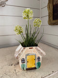 Vintage mid-century 50's 60's UCAGCO HOUSE COTTAGE COOKIE JAR no lid greenery not included