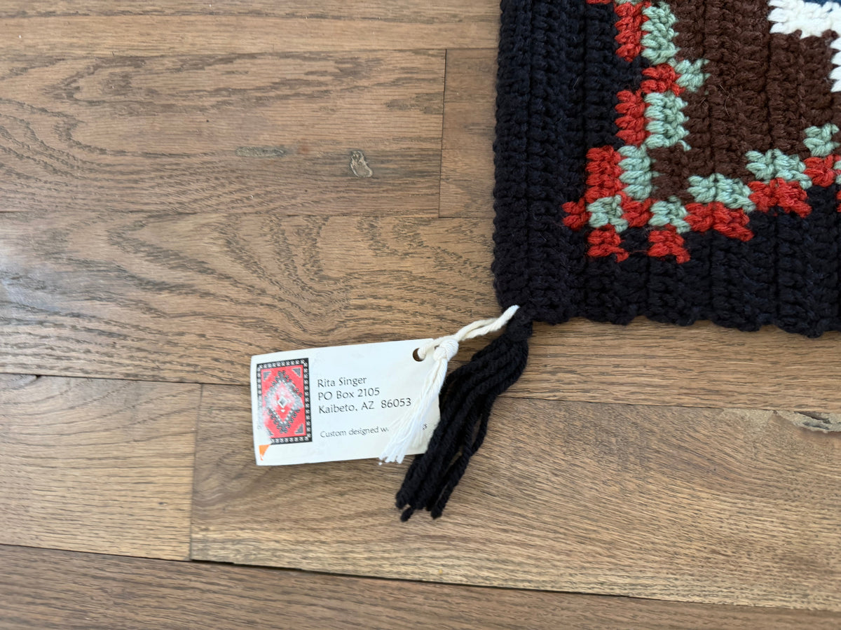 Handmade crochet wall art afghan