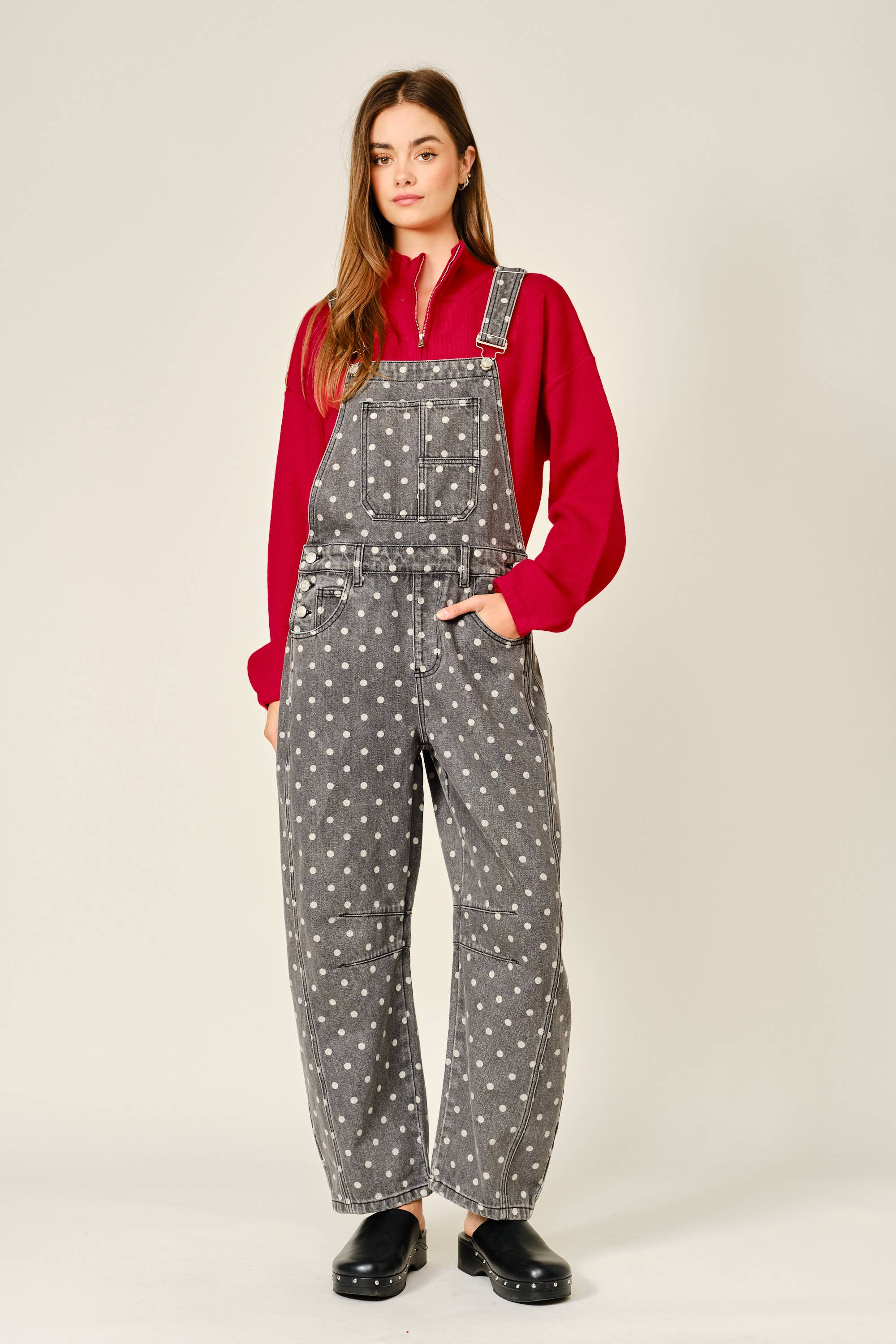 SLOUCHY RELAX FIT DENIM OVERALL