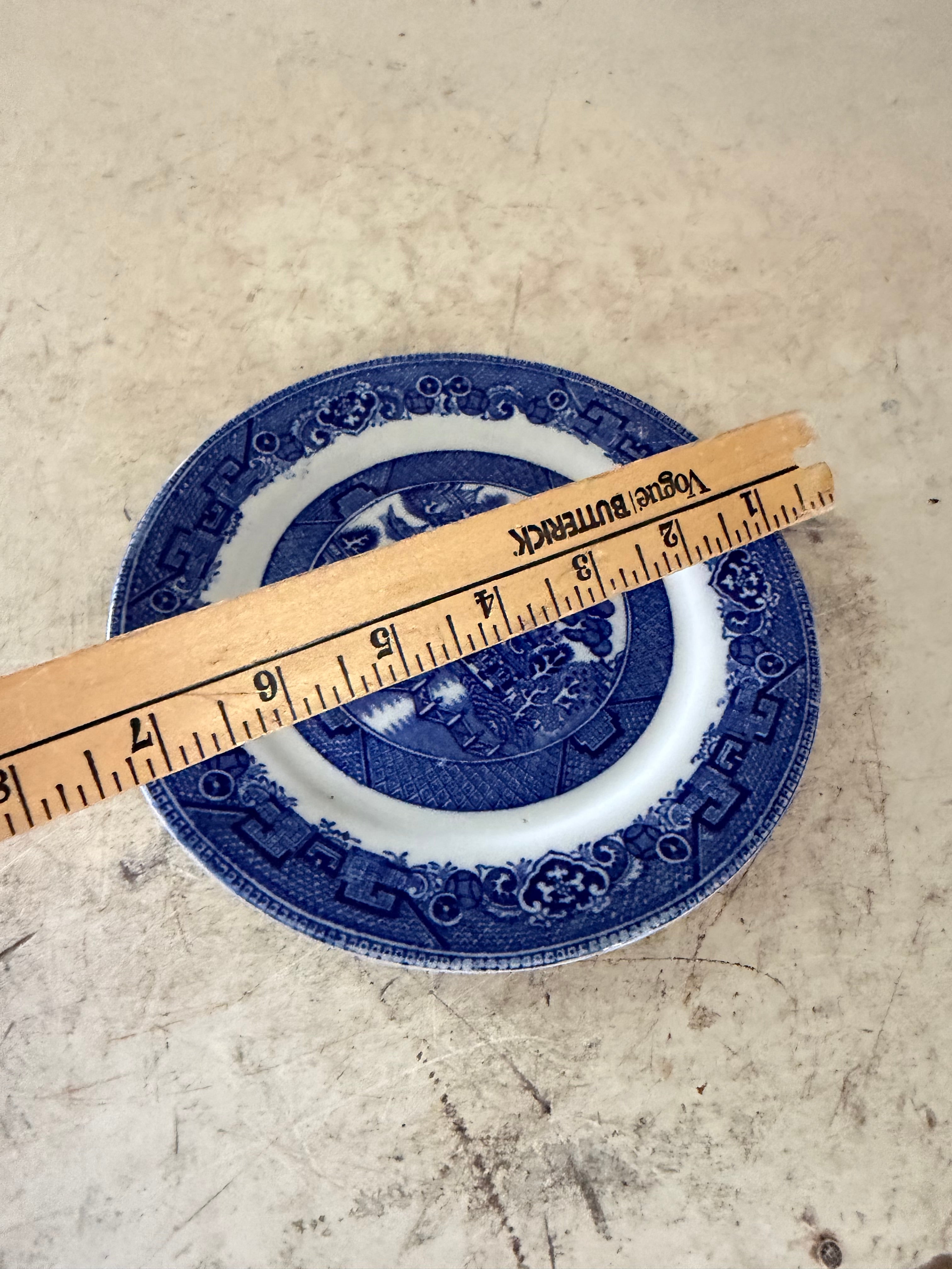 Vintage Bakewell Brothers Blue Willow Bread and Butter Plate Blue and White Willow Ware Hanley England as is