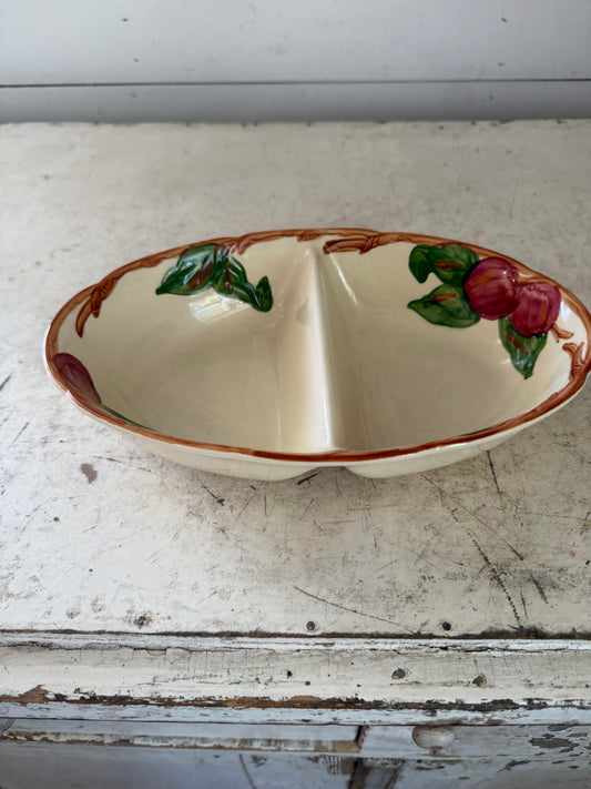 Vintage Franciscan Apple divided oval vegetable bowl