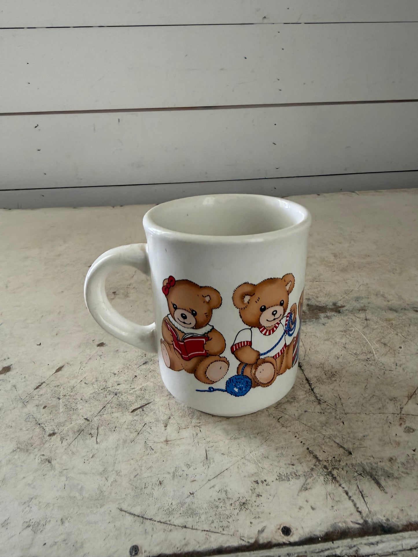 Vintage Christmas bear mug