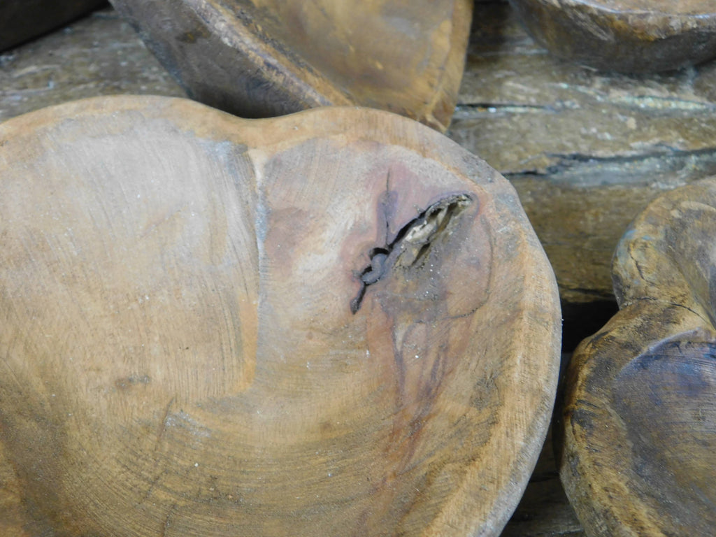 Mini Heart Wood Bowl-6-7” Waxed