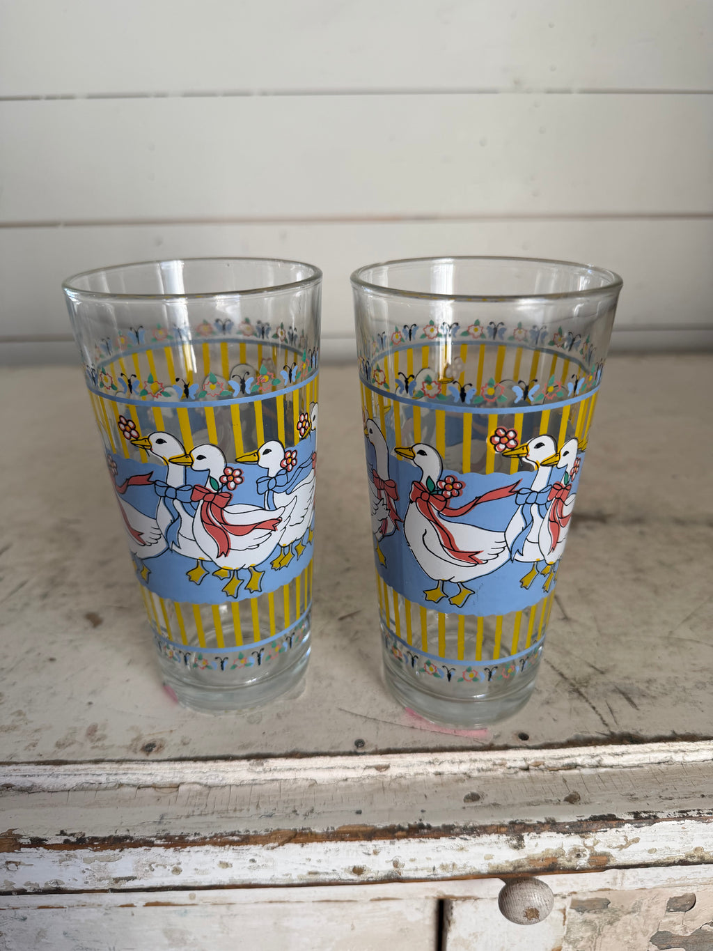 Vintage 1980s Duck Juice Glasses - Retro Kitchen Glassware sold individually