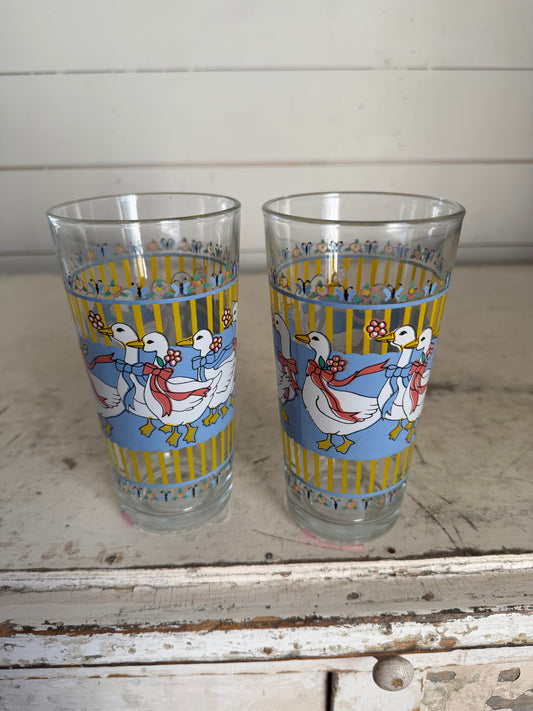 Vintage 1980s Duck Juice Glasses - Retro Kitchen Glassware sold individually