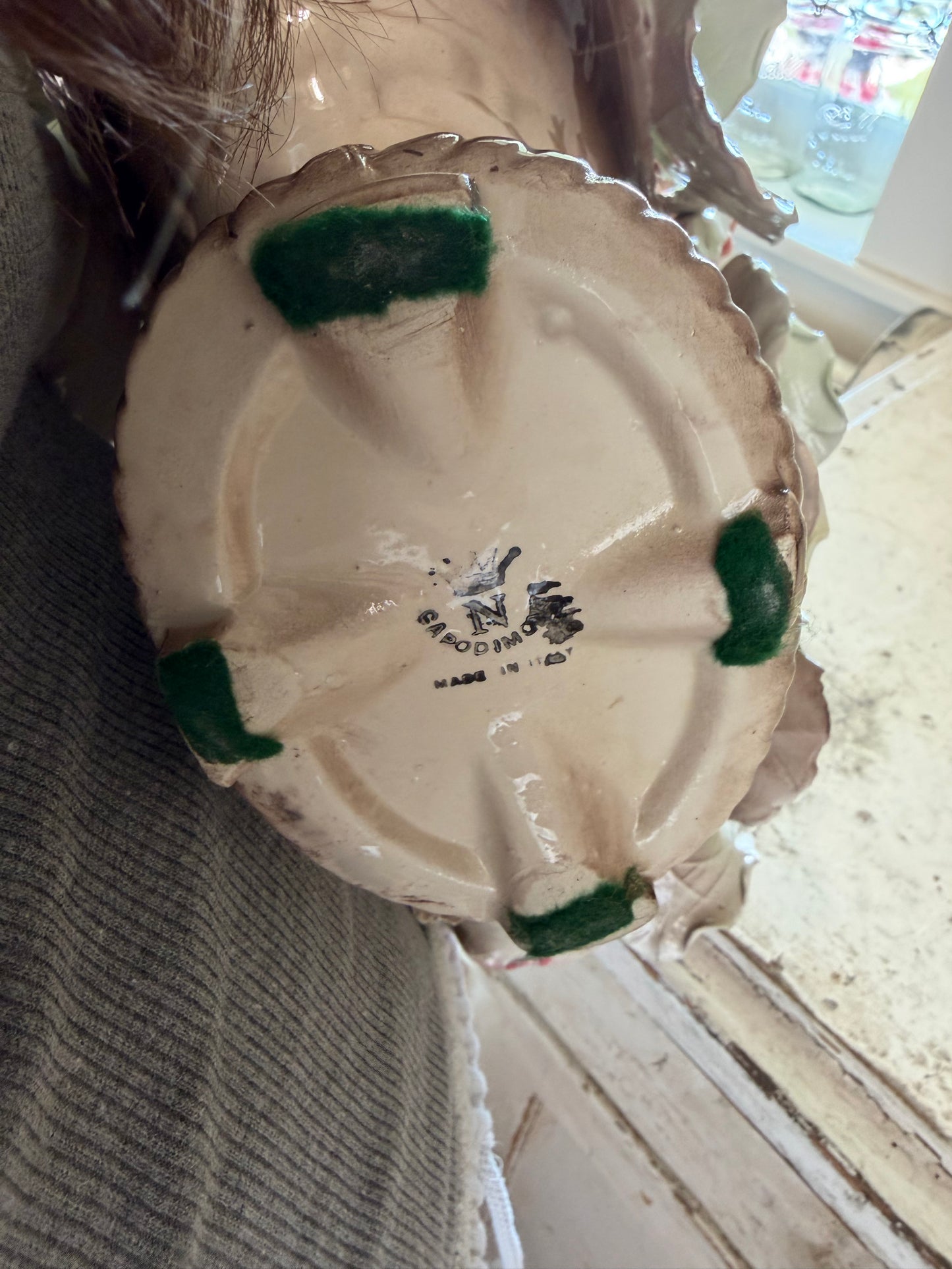 Large Capodimonte, Italy, Porcelain, Basket of Posies, Rose Flowers, Vintage small chips and imperfections as shown