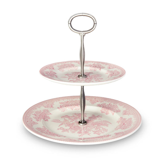 Burleigh Pink Asiatic Pheasants
 2 Tier Cake Stand