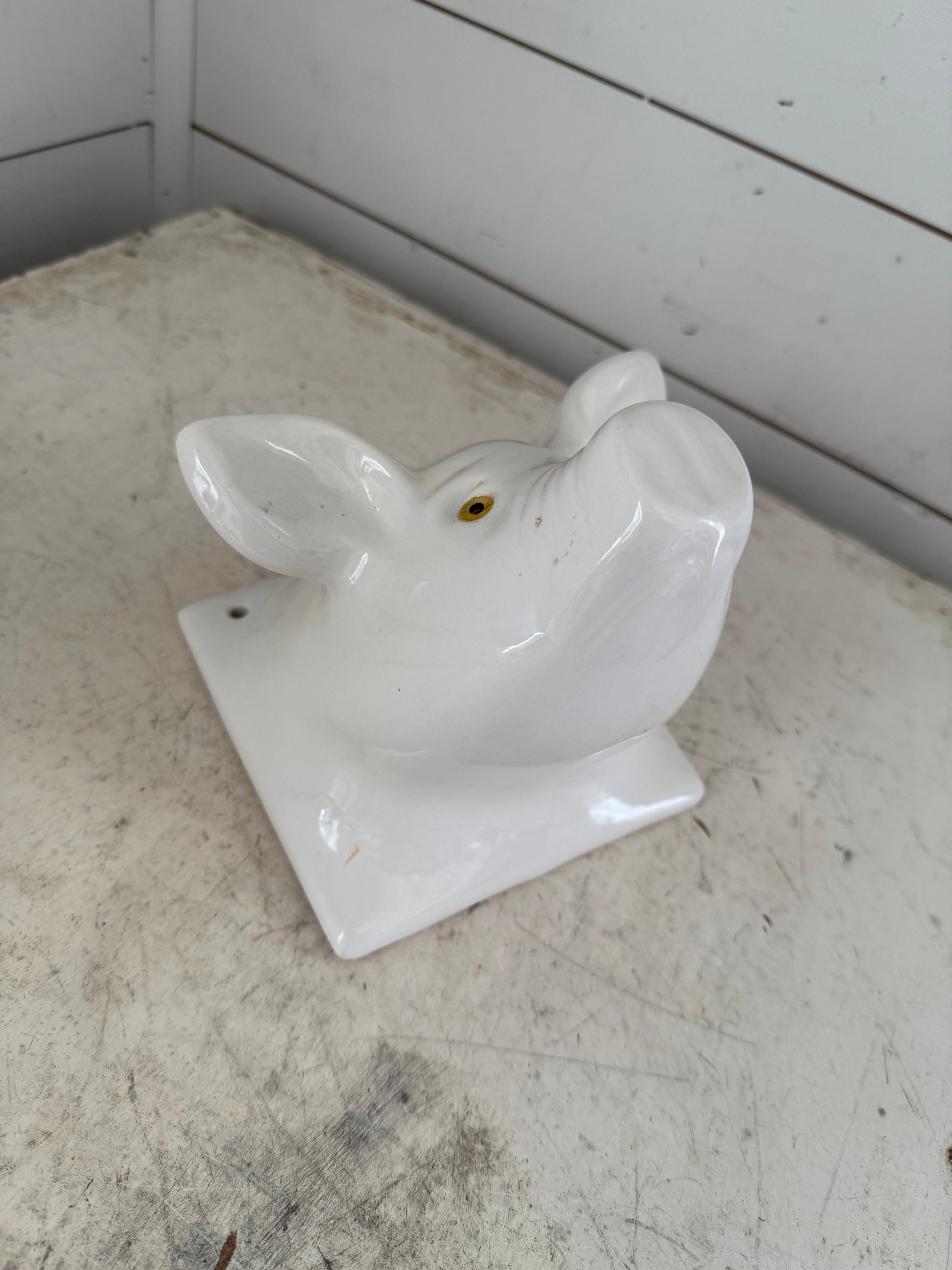 Vintage White Ceramic Pig Hog Head Apron Towel Hanger Wall Mount – Jami ...