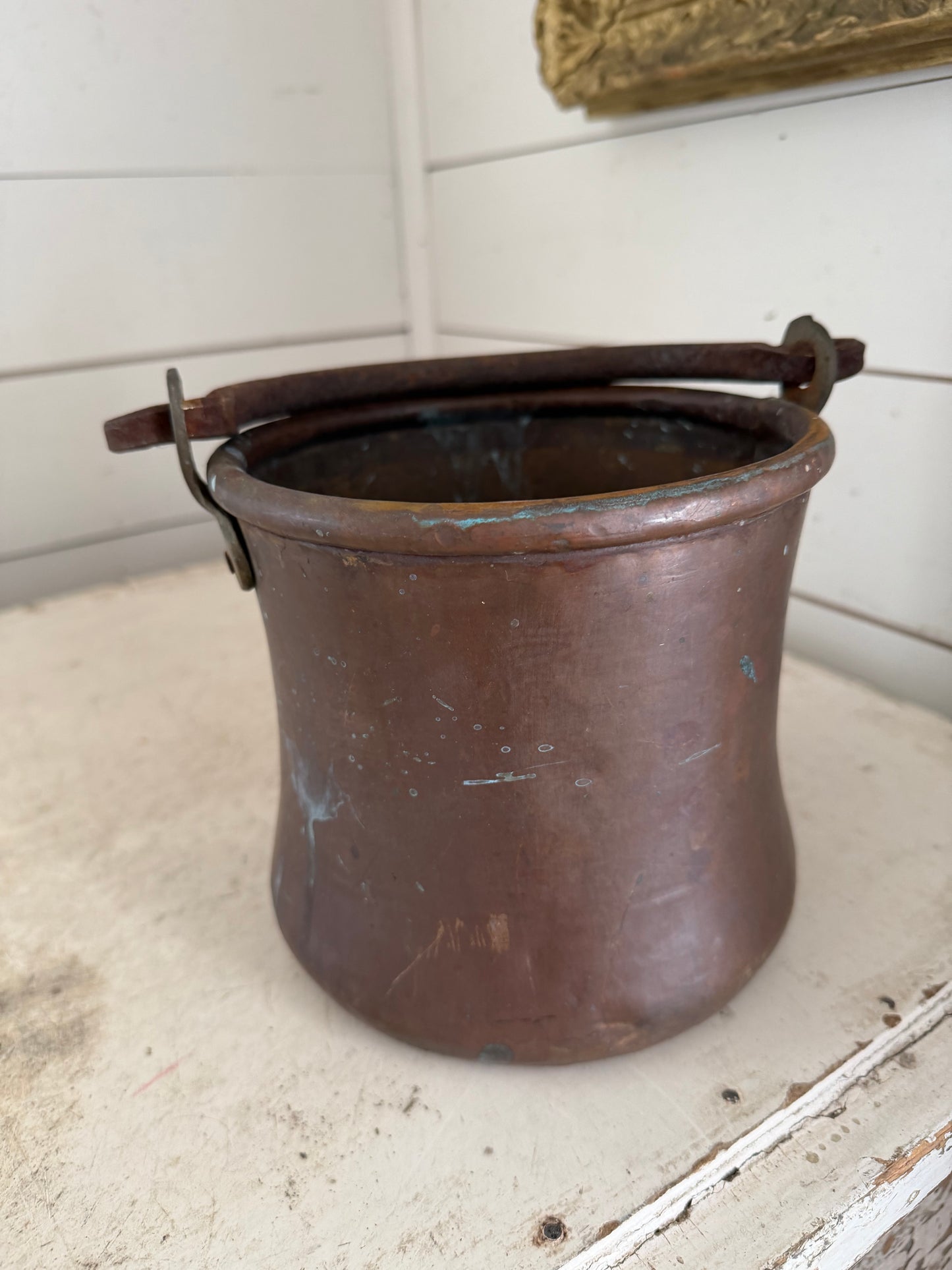 Antique Copper Boiler Kettle Candy Cauldron 19th century