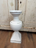 Oversized hand painted white candlestick