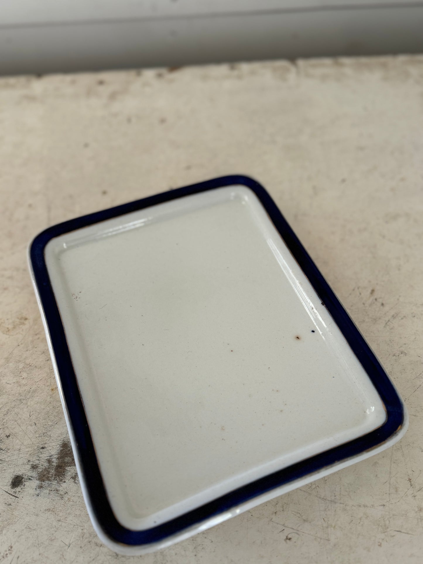 Blue & White Ironstone Victorian Cheese Dish