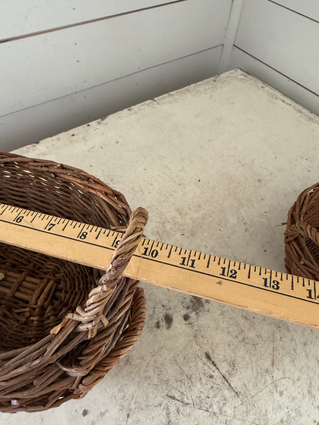 Willow basket with handles stackable sold individually